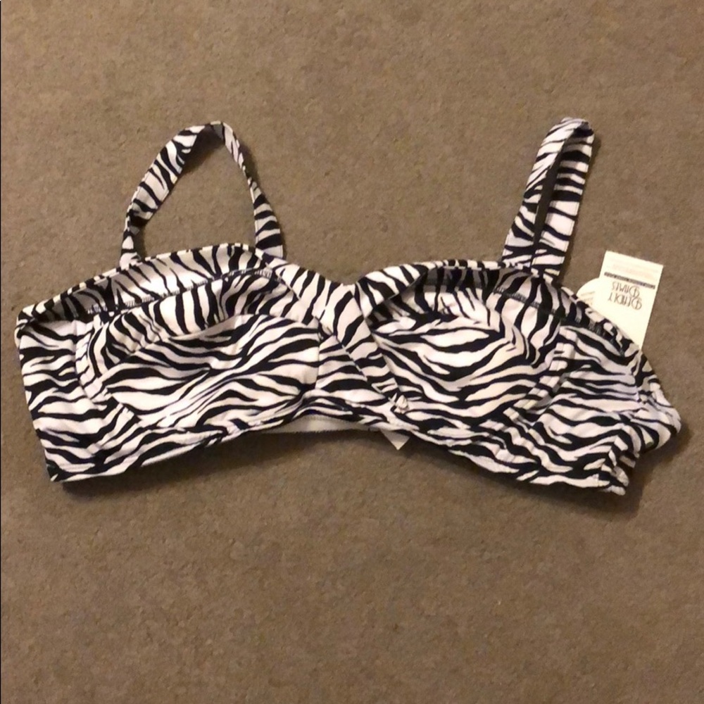 Deadly Dames Zebra Print Bikini Top